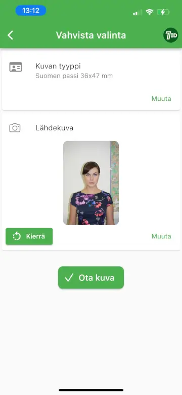 7ID App: Finland Passport Photo Size