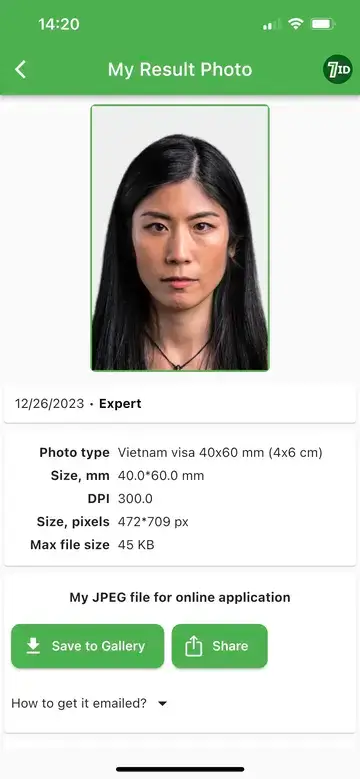 7ID: Mẫu ảnh visa Việt Nam