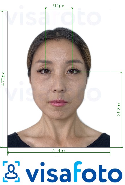 Primer fotografije za Kitajska 354x472 slikovnih pik z očmi na križiščih z natančno specifikacijo velikosti