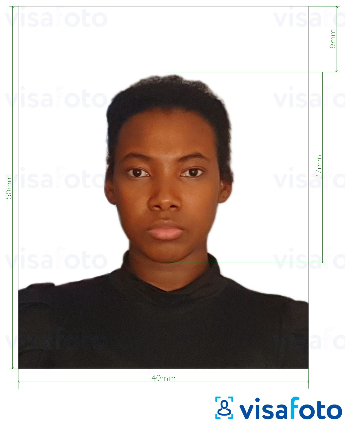 Primer fotografije za Državljanstvo Kolumbije 4x5 cm z natančno specifikacijo velikosti