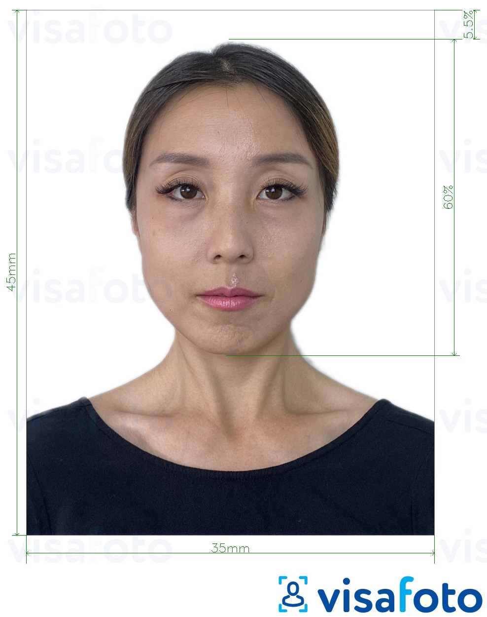 Primer fotografije za Japonska GoGoNihon 800 slikovnih pik 35x45 mm z natančno specifikacijo velikosti