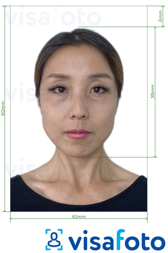 Primer fotografije za Državljanstvo Mongolije 4x6 cm (40x60 mm) z natančno specifikacijo velikosti