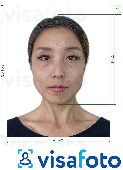 Primer fotografije za Mongolija potni list na spletu z natančno specifikacijo velikosti